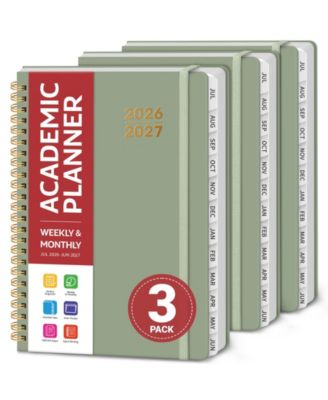 3 Pack Academic Planner Monthly Weekly Hardcover Planning Book