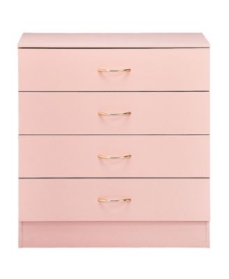  4-Drawer Storage Chest with Decorative Rose Tone Handles