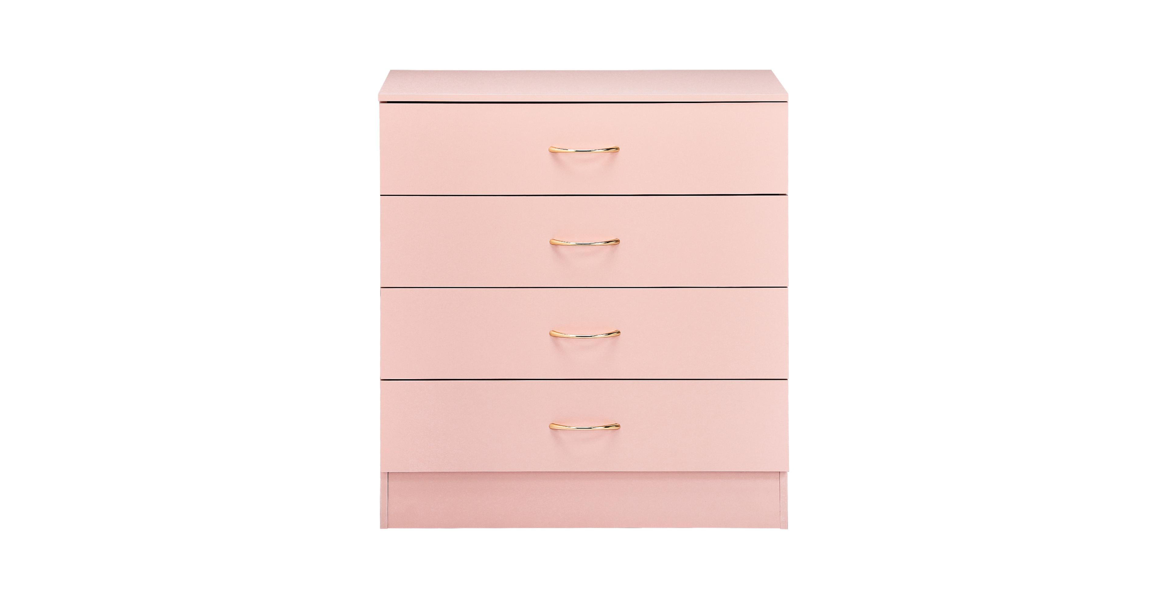 Slickblue 4-Drawer Storage Chest with Decorative Rose Tone Handles