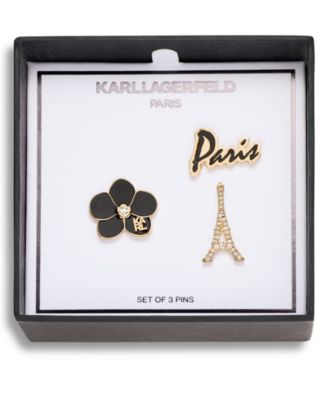Crystal Gold-Tone Paris Trio Pin Set, 3-Piece Set