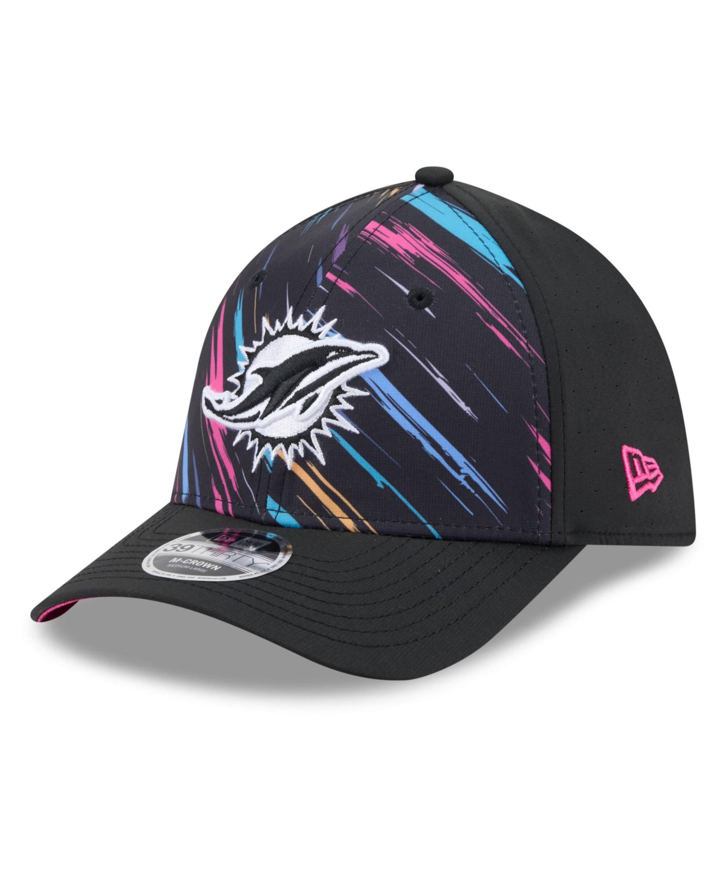 Мужской головной убор New Era Black Miami Dolphins 2026 NFL Cruical Catch 39THIRTY M-Crown Stretch Hat — фото 4
