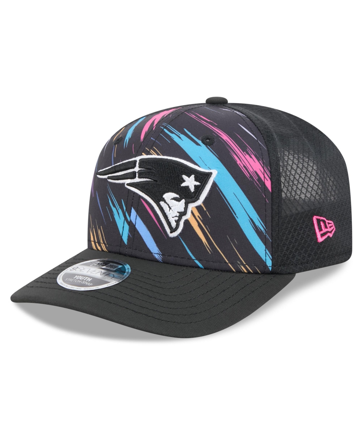 New Era Men's Black New England Patriots 2026 Nfl Cruical Catch 9SEVENTY Adjustable Trucker Hat