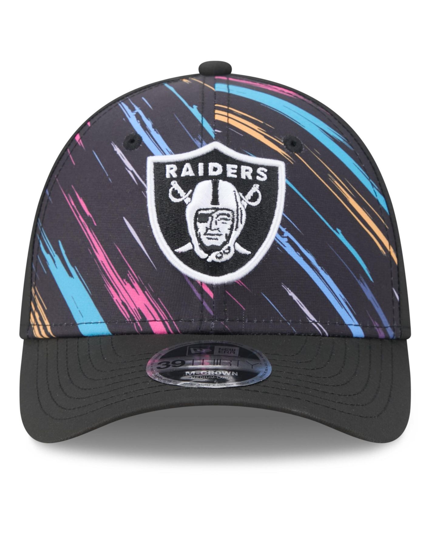 Мужской головной убор New Era Black Las Vegas Raiders 2026 NFL Cruical Catch 39THIRTY M-Crown Stretch Hat — фото 5