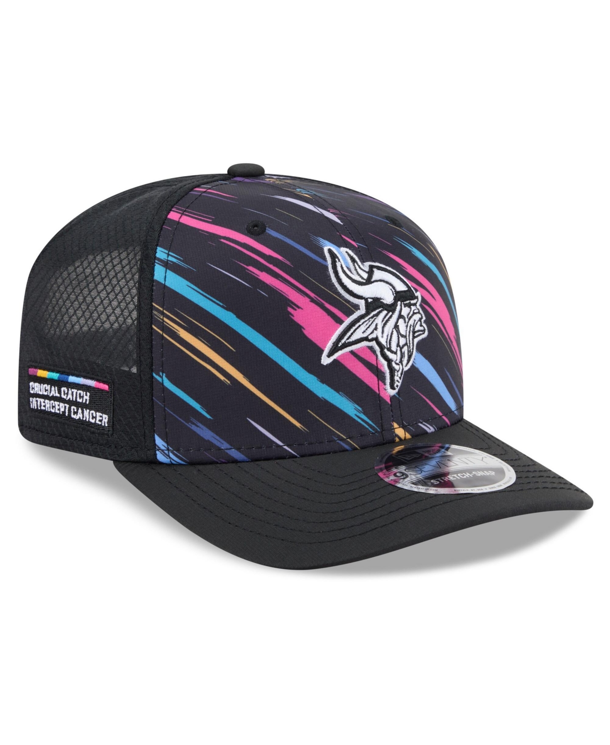 New Era Men's Black Minnesota Vikings 2026 Nfl Cruical Catch 9SEVENTY Adjustable Trucker Hat