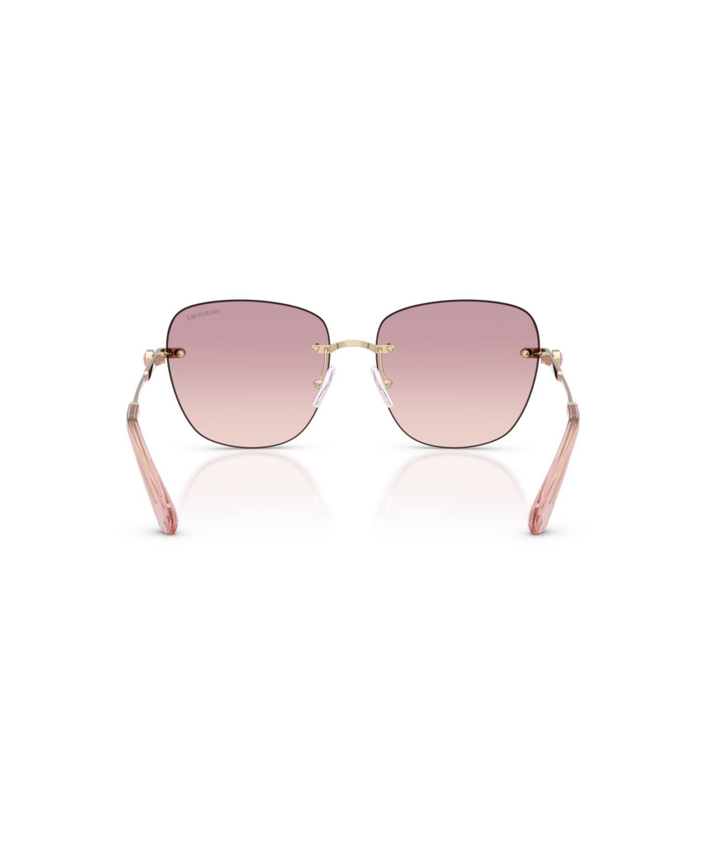 Женские солнцезащитные очки Swarovski Rimless Square Sunglasses SK7043, цвет: Бледный золотой — фото 4