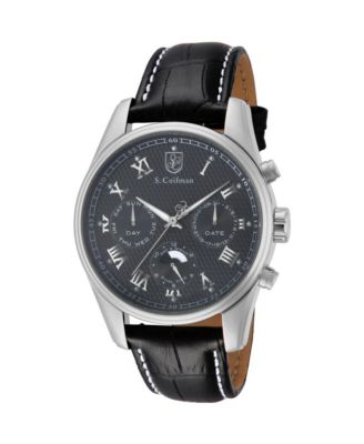 S.Coifman SC0088 Men's Heritage Chronograph Dial Leather Strap Watch