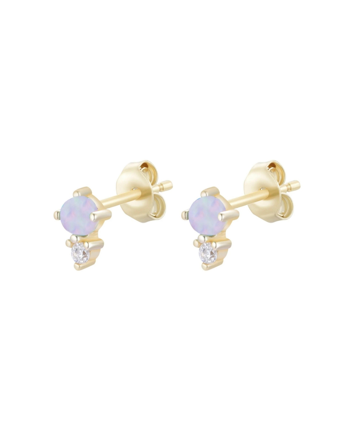 Kamaria Lab-grown Opal Seed Stud Earrings in 14k Gold-Plated Sterling Silver - Lavender opal