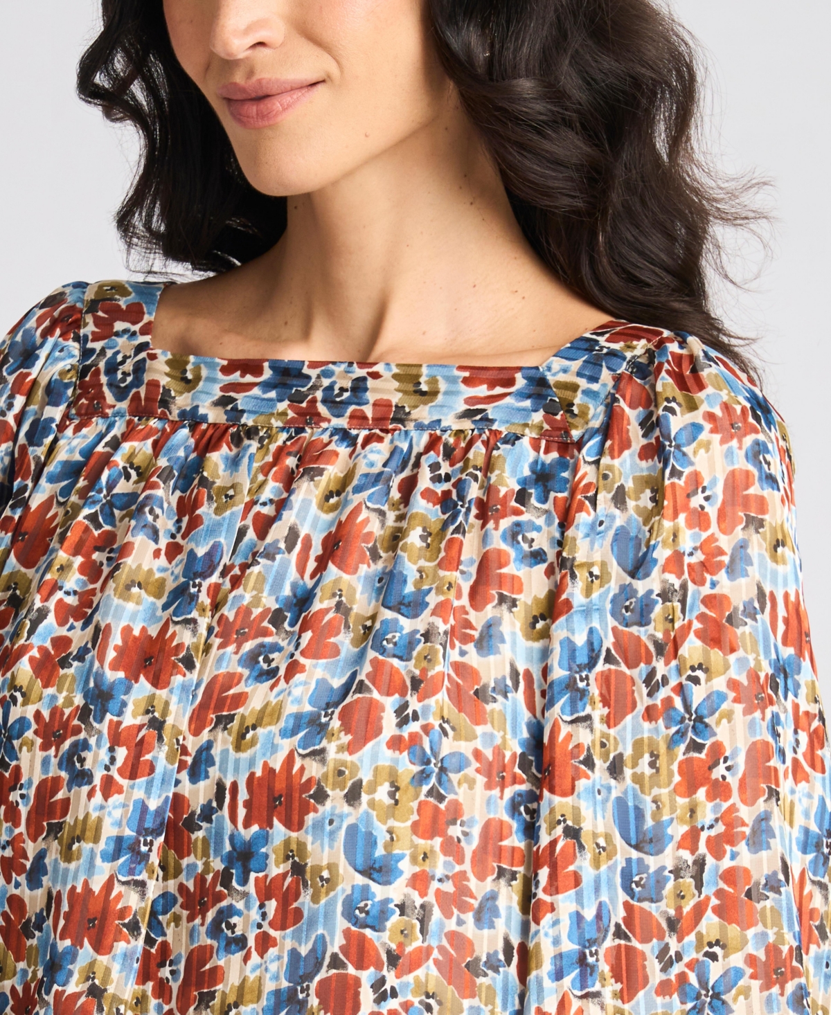 Vince Camuto Women's Square Neck Bubble Blouse