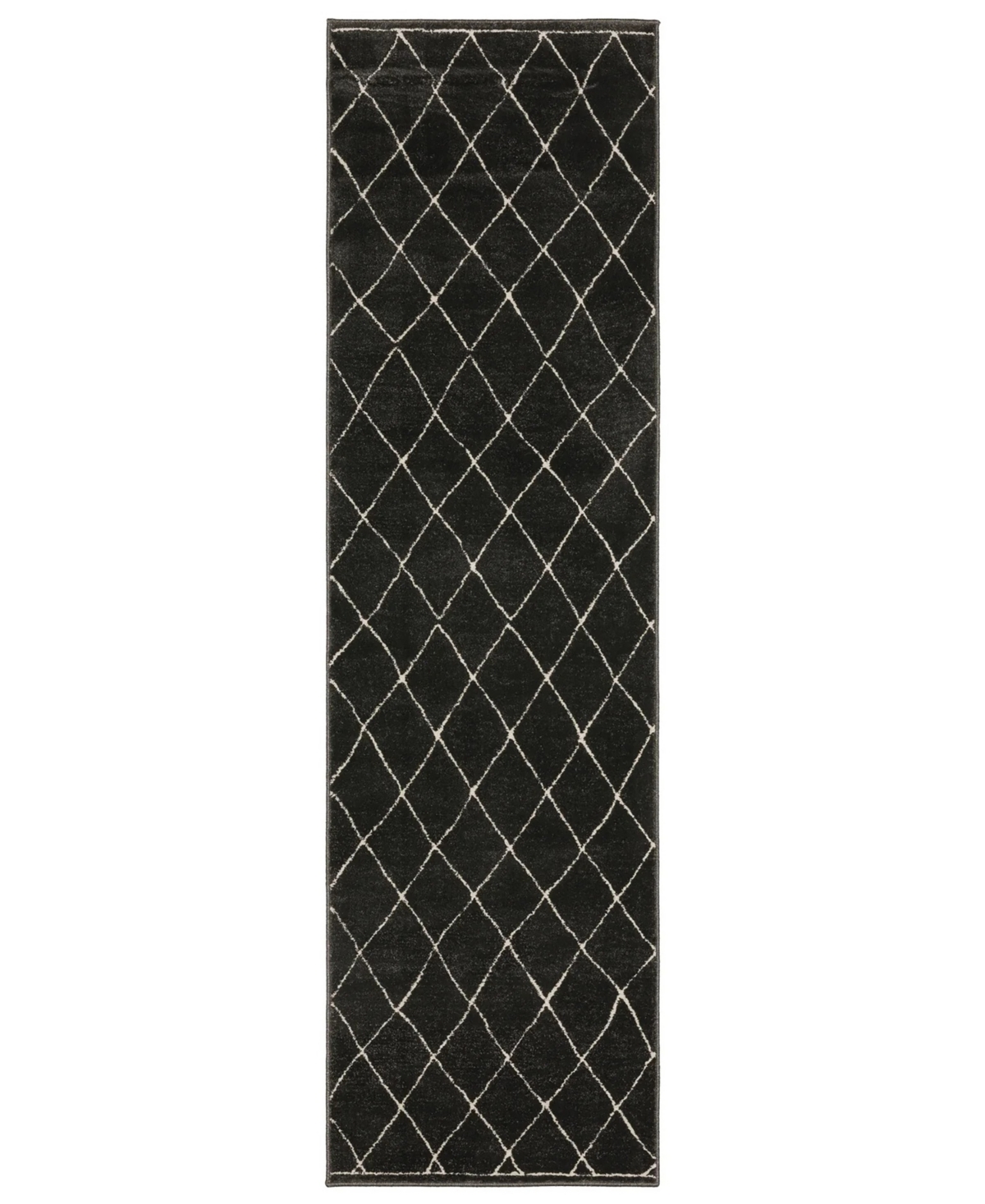 RRAY12068230ST 2 ft. 3 in. x 7 ft. 6 in. Raylan RAY12 Casual Power Loomed Rectangle Area Rug, Black