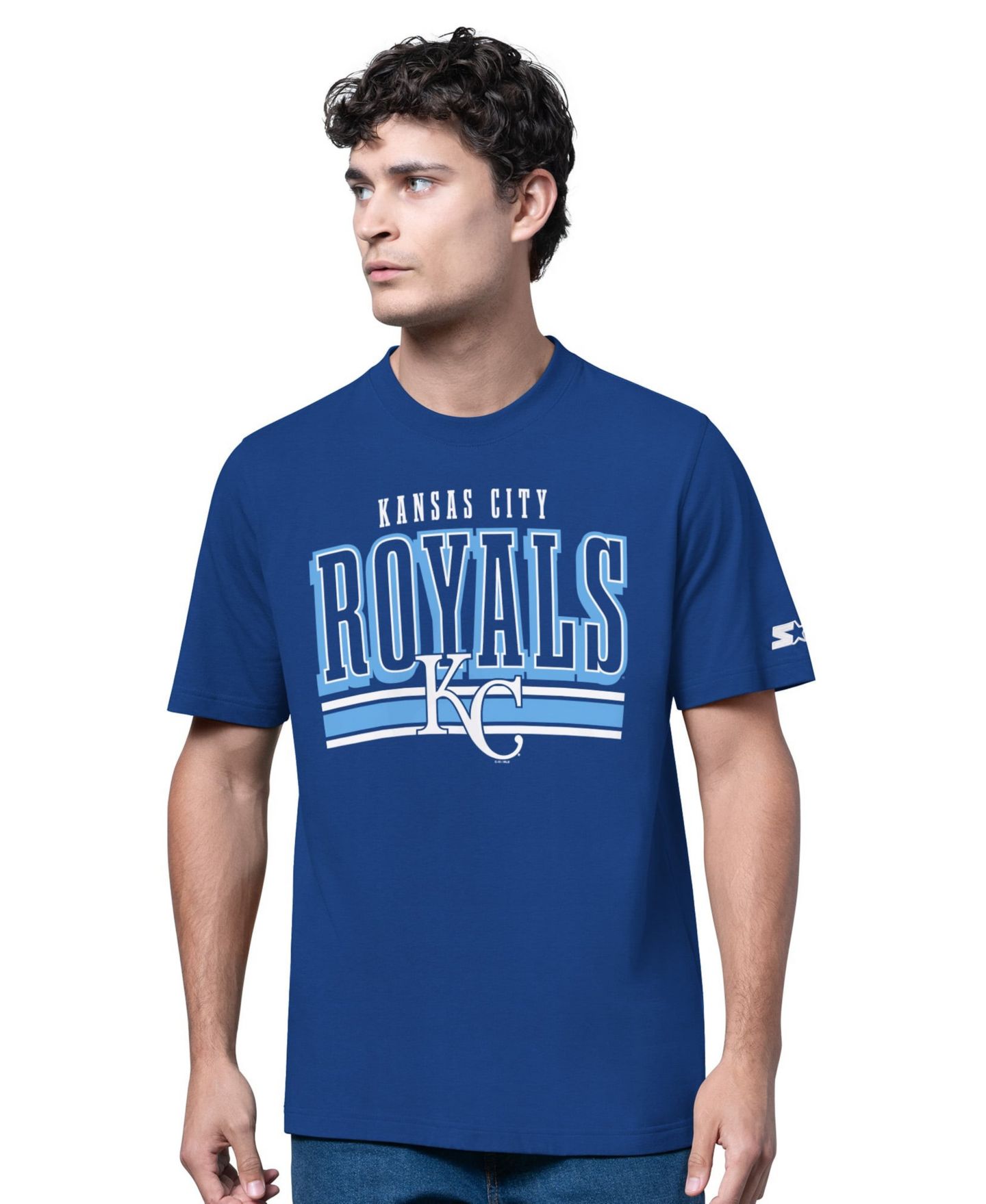 Мужские комплекты Starter Heather Gray/Royal Kansas City Royals Two-Pack Long Sleeve & Short Sleeve T-Shirt Set — фото 2