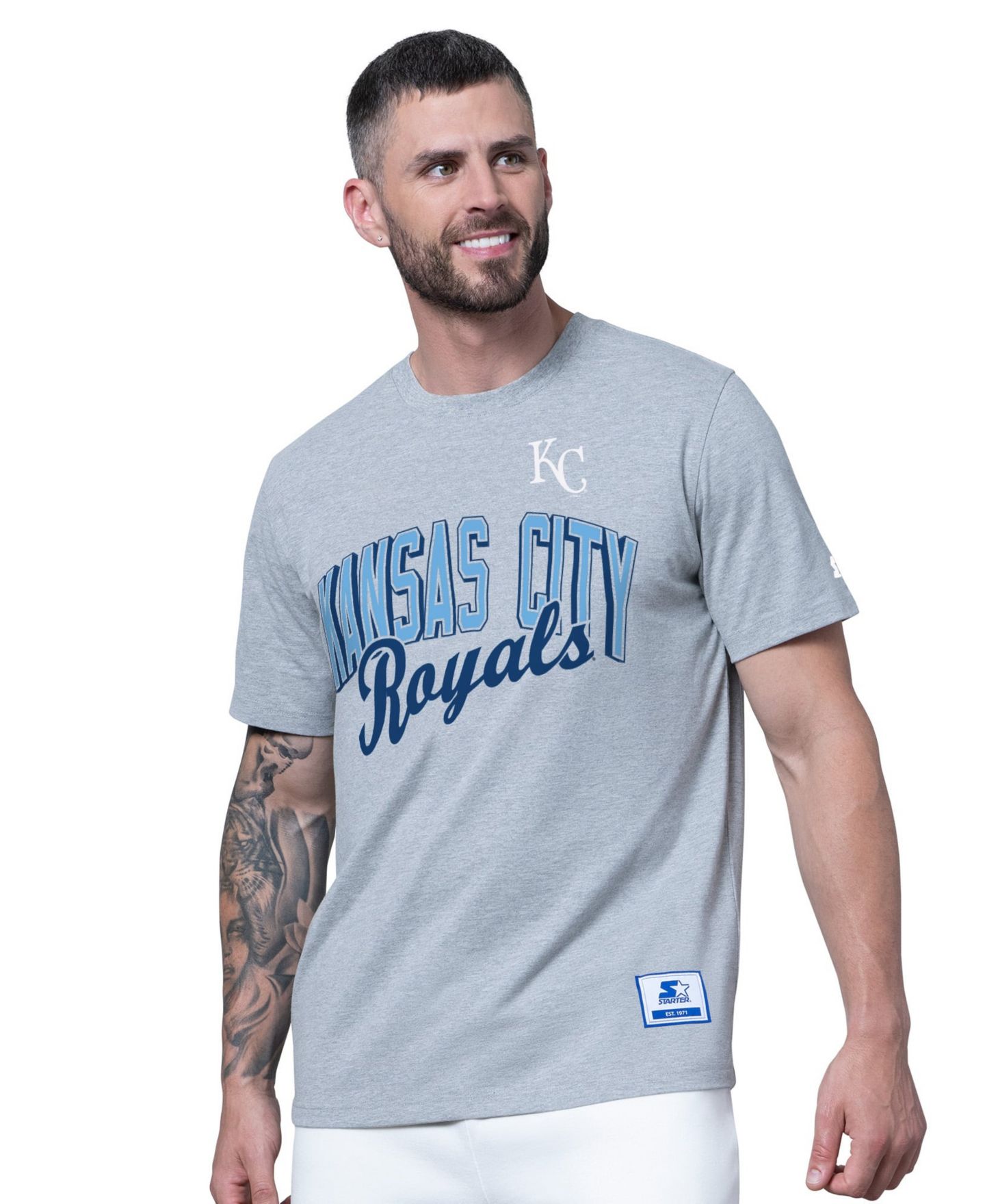 Мужские футболки Starter Royal/Heather Gray Kansas City Royals Two-Pack T-Shirt Set — фото 4