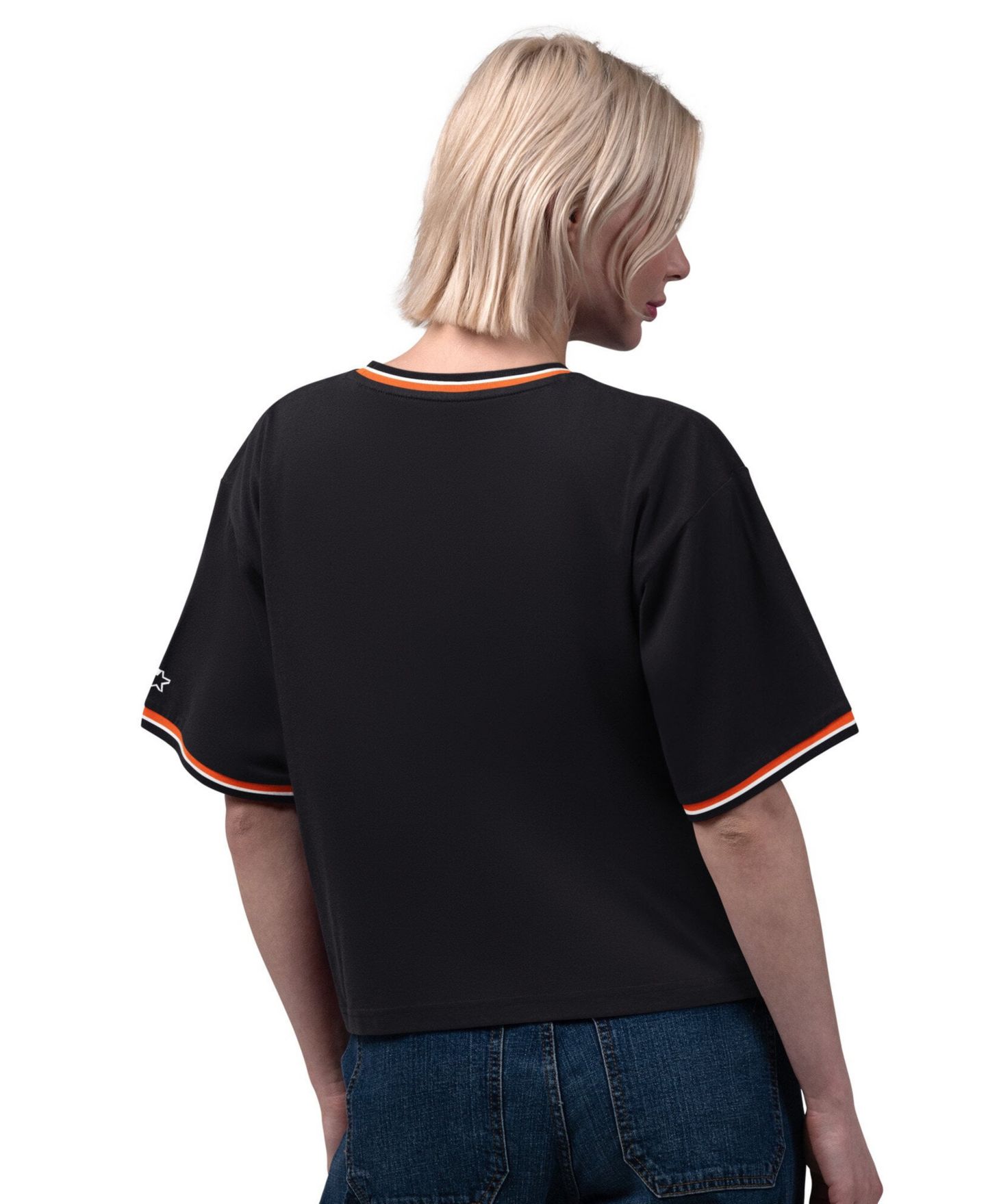 Женская футболка Starter Black Cincinnati Bengals Ace Cropped — фото 2
