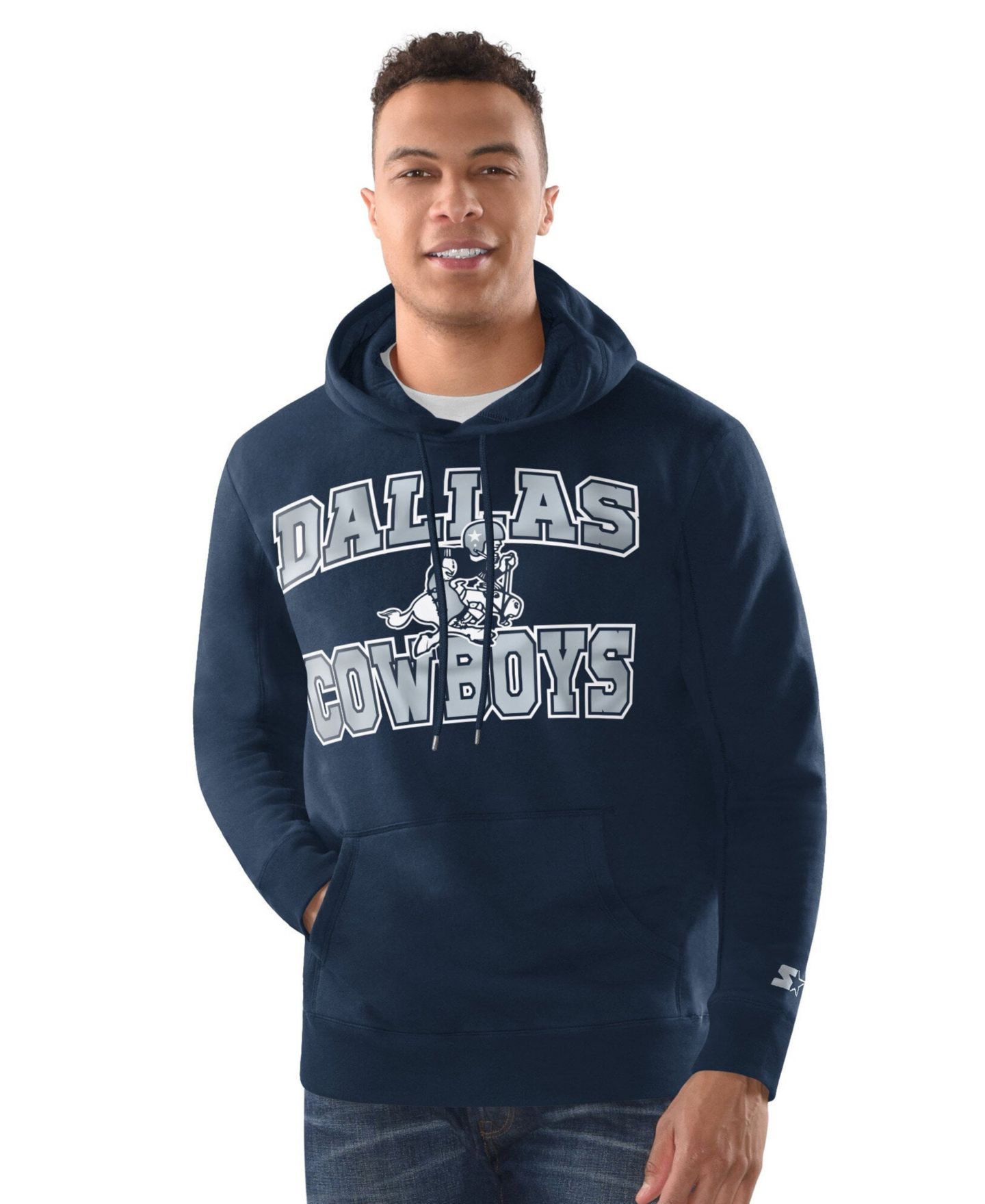 Мужские худи Starter Navy Dallas Cowboys and Cuffed Knit Hat Combo Pack — фото 2