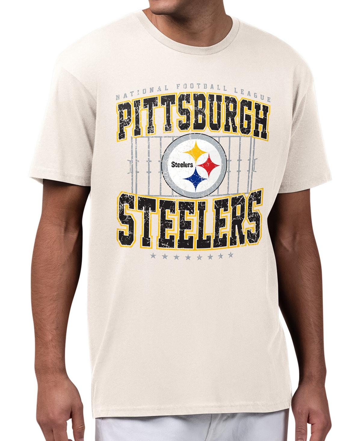 Starter Men's Pittsburgh Steelers Distressed Classic-Fit T-Shirt