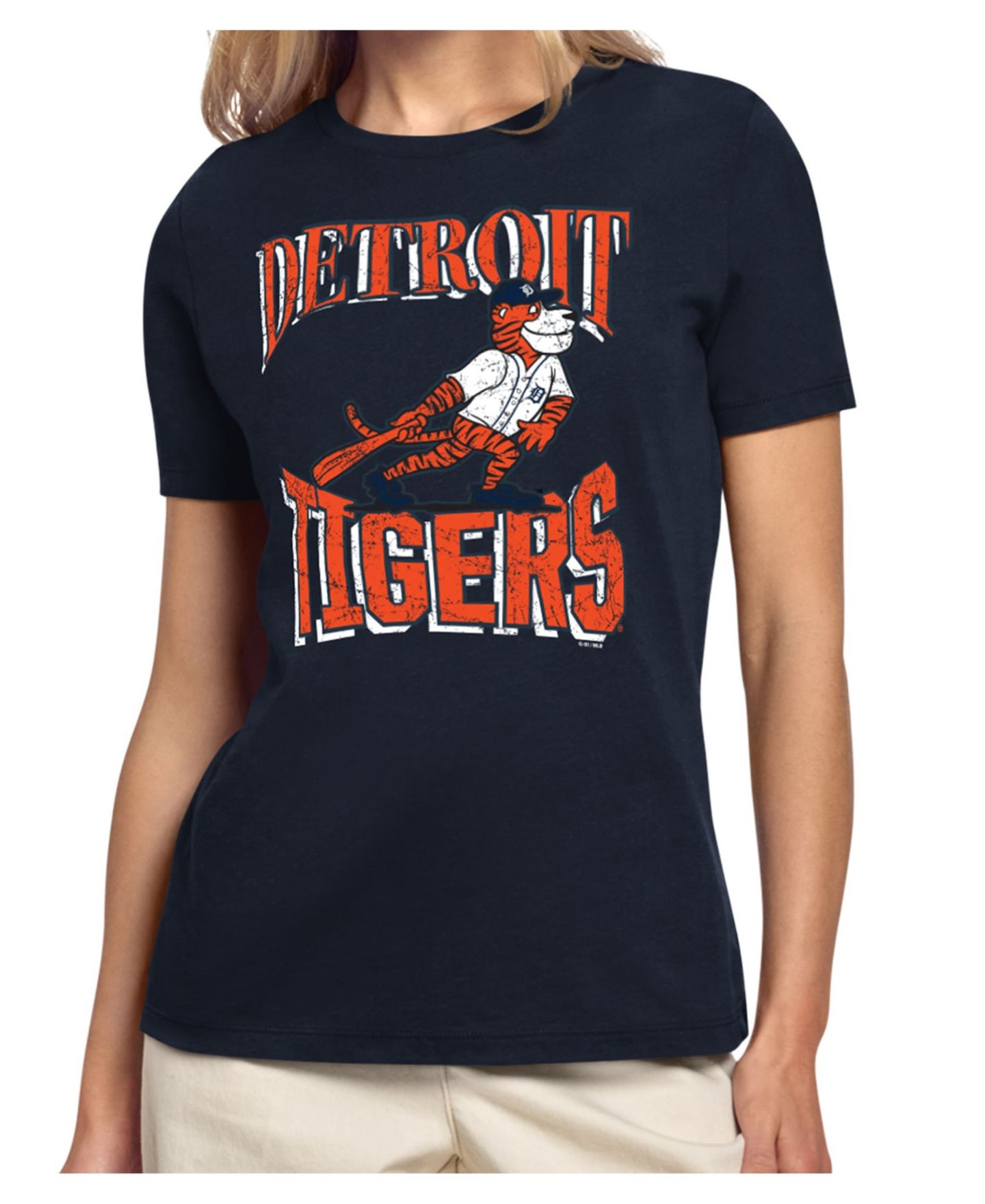 Женская футболка Starter Navy Detroit Tigers Team Motif Mascot — фото 1