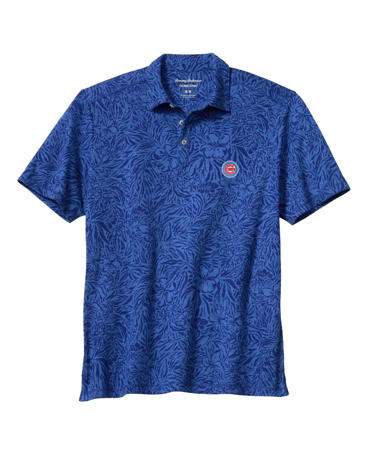 Men's Tommy Bahama Royal Chicago Cubs Wild Hibiscus Tri-Blend IslandZone Polo