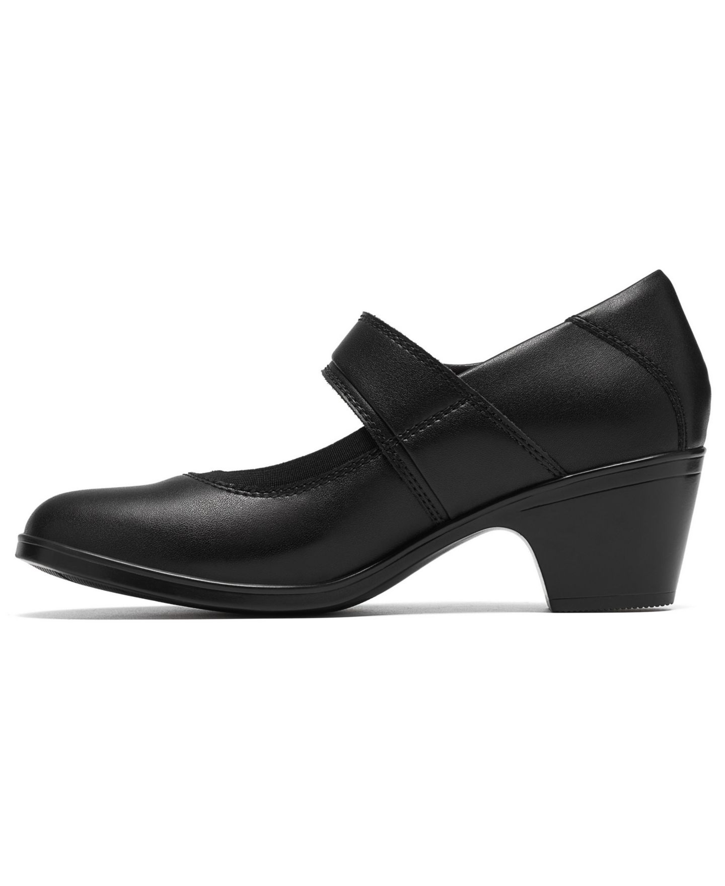 Женские туфли-лодочки Мэри Джейн Clarks Emily 2 Jaynie на устойчивом каблуке, цвет: Чёрный кожаный — фото 6