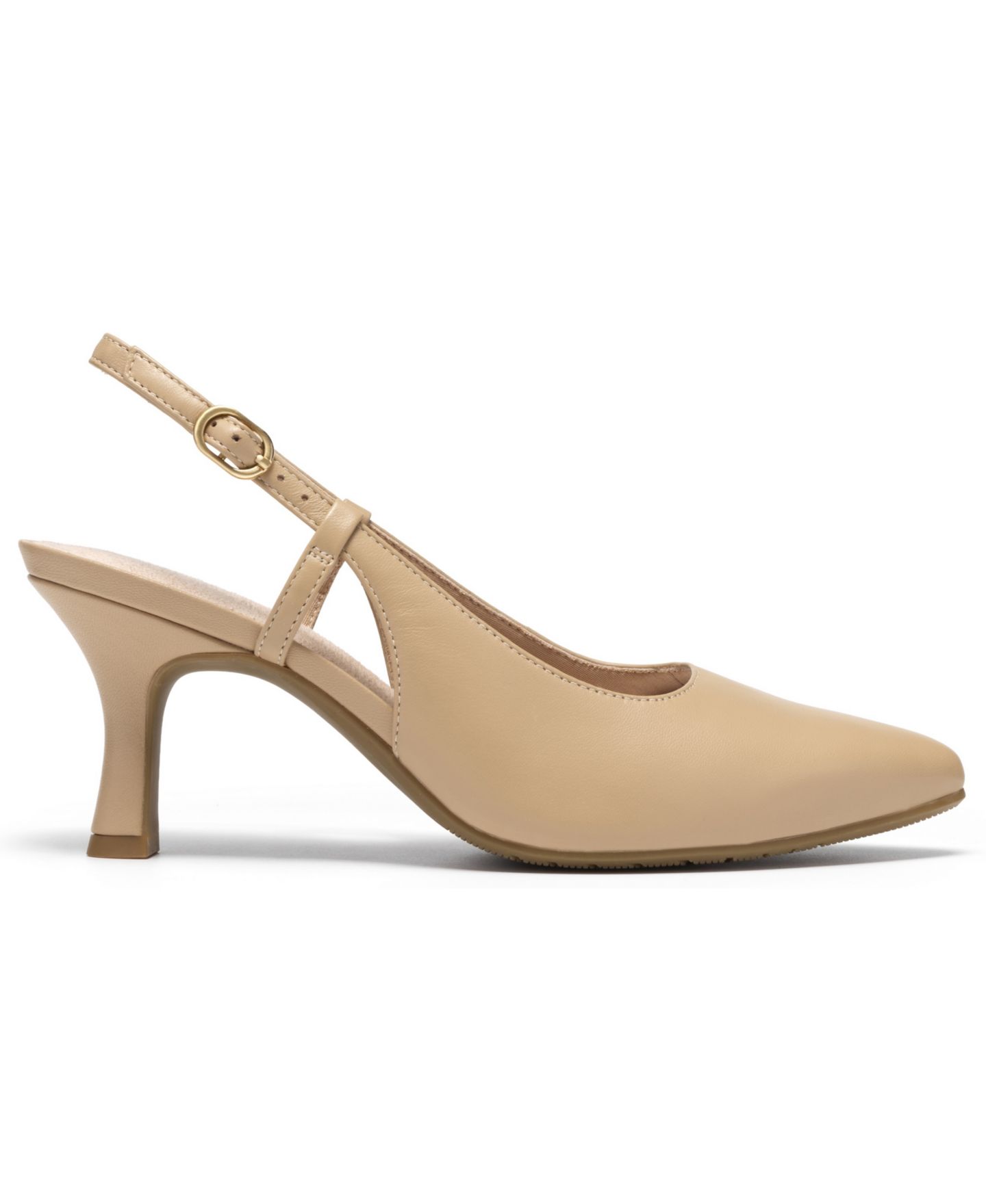 Женские туфли-лодочки Clarks Kacelyn с открытой пяткой и острым носом, цвет: Бежевый кожаный — фото 2