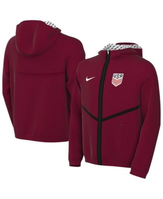 Big Boys and Girls Red USMNT 2026 Anthem Full-Zip Hooded Jacket