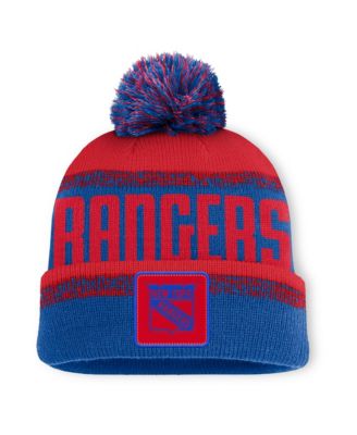 Men's Blue/Red New York Rangers Fundamentals Thrive Cuffed Knit Hat with Pom