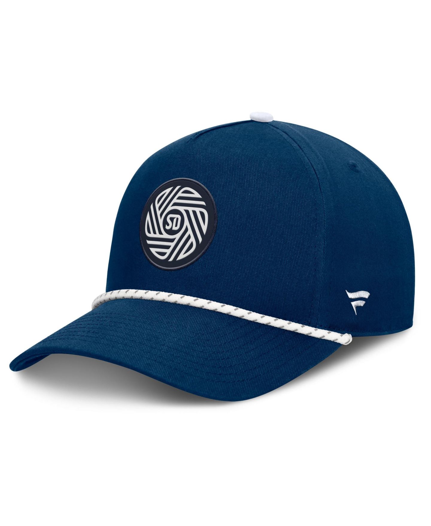Мужская кепка Fanatics Navy San Diego FC Two-Seam Rope A-Frame Adjustable Hat — фото 1