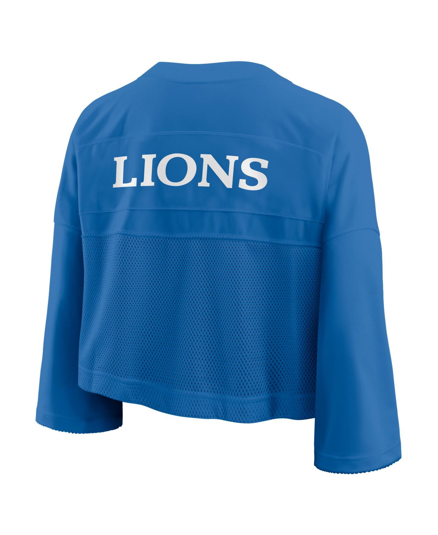 Женский топ Nike Blue Detroit Lions Rewind Cropped Mesh Dri-FIT Fashion Jersey — фото 3