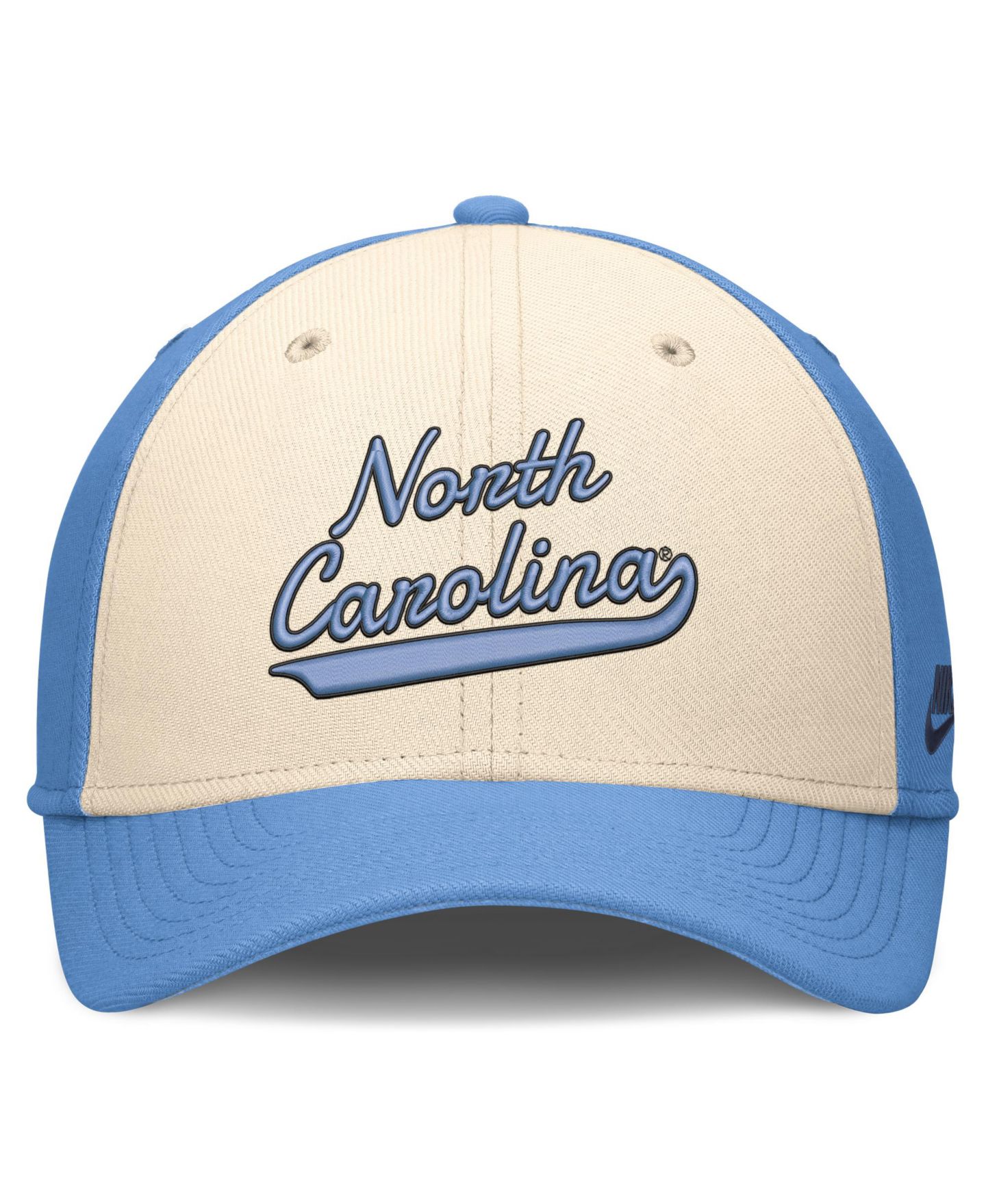 Мужские головные уборы Nike Natural/Carolina Blue North Carolina Tar Heels Legacy Swooshflex Dri-FIT Hat — фото 2