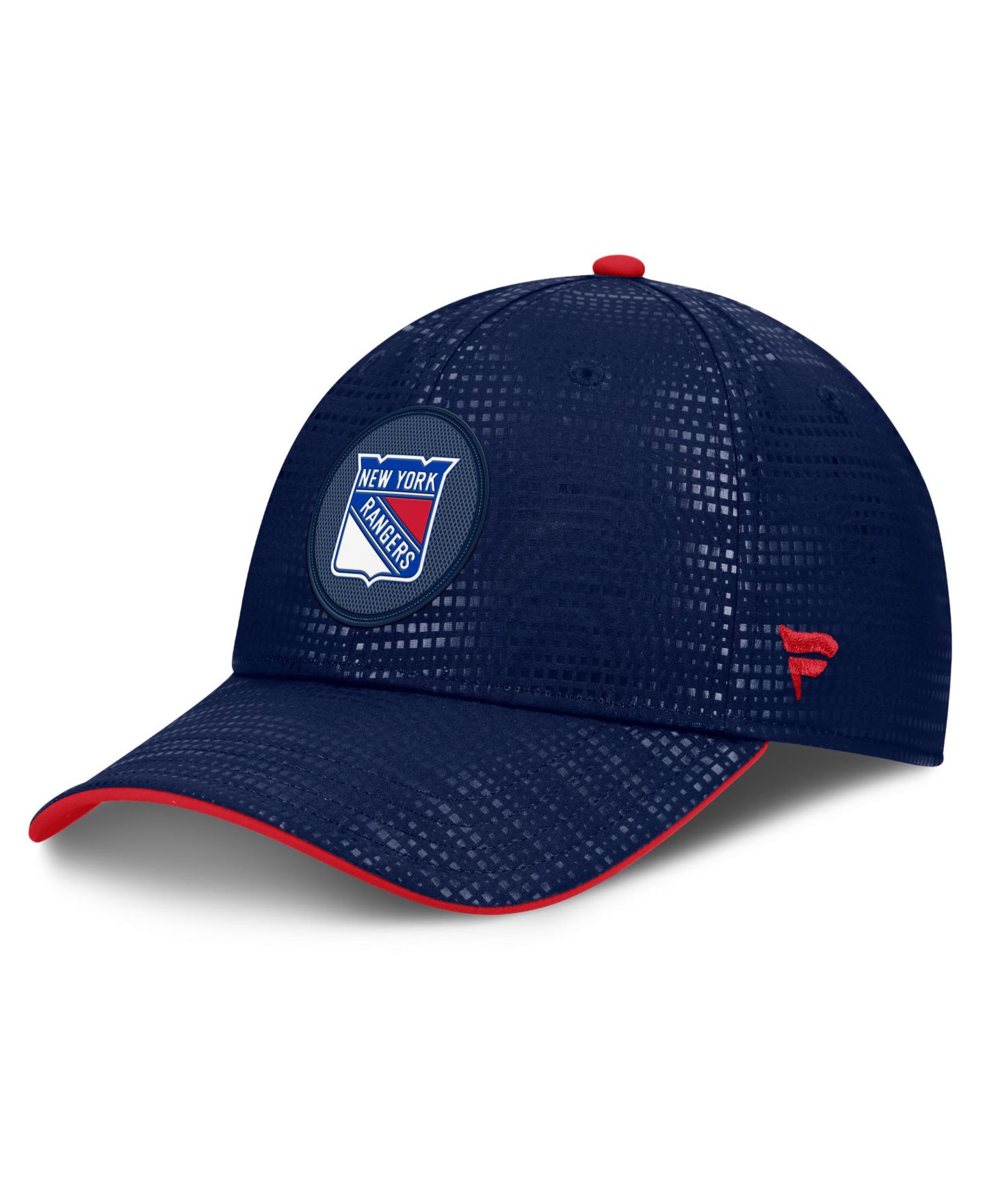 Мужской головной убор Fanatics Navy New York Rangers Authentic Pro Rink Debossed Stretch Fit Hat — фото 1