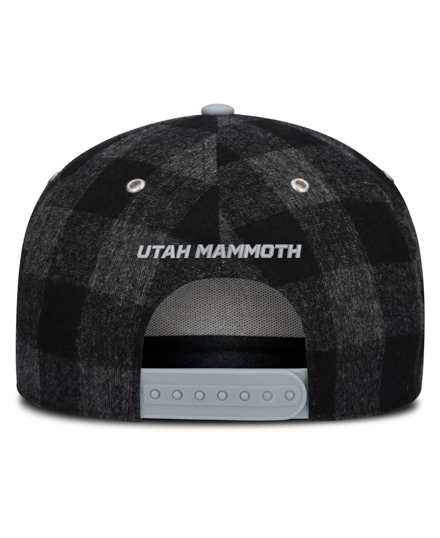 Мужская кепка Fanatics Black/Gray Utah Mammoth Huntsman Plaid A-Frame Adjustable Hat — фото 4