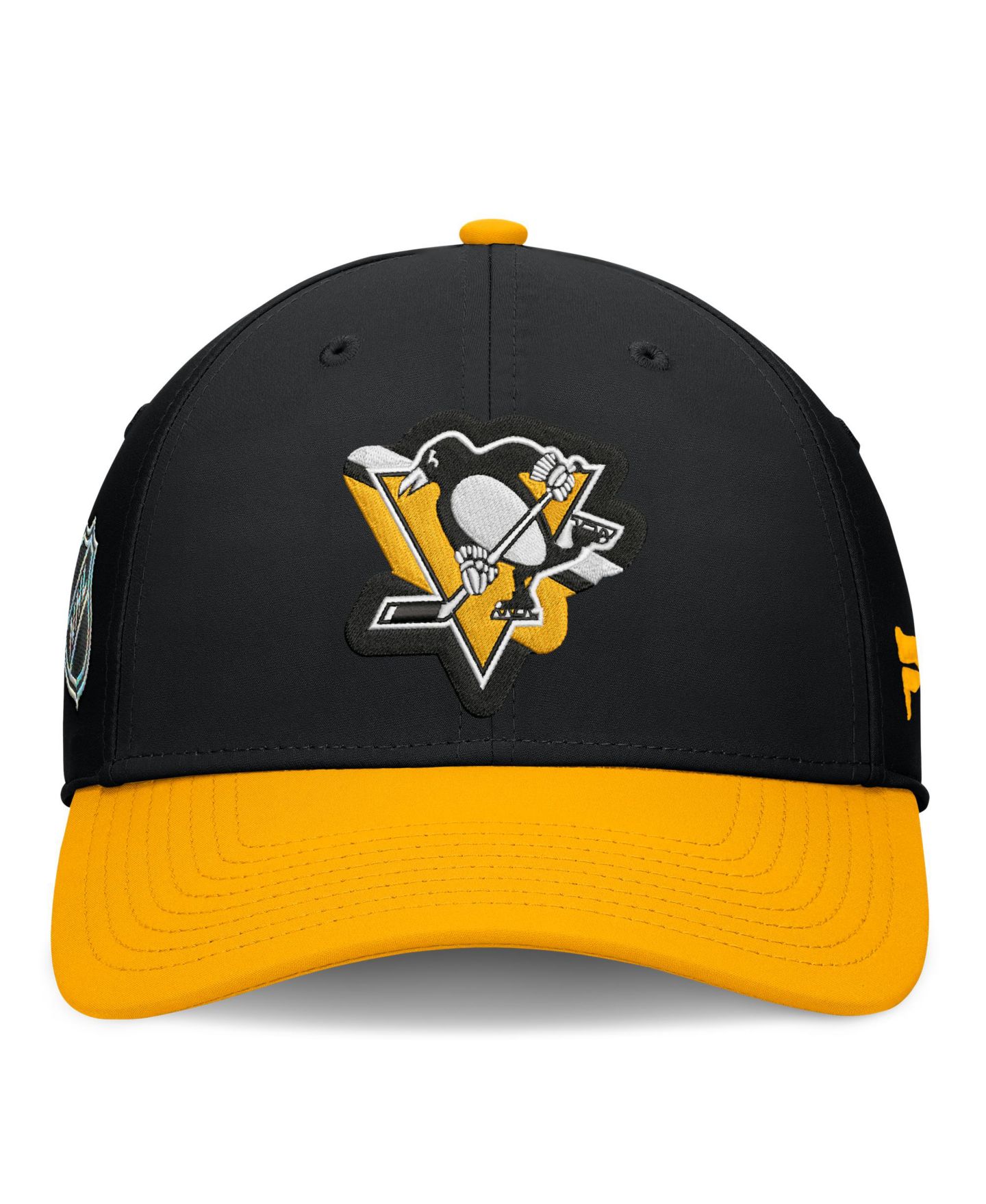 Мужской головной убор Fanatics Black/Gold Pittsburgh Penguins Stretch Hat — фото 2