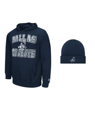 Men's  Navy Dallas Cowboys Hoodie and Cuffed Knit Hat Combo Pack