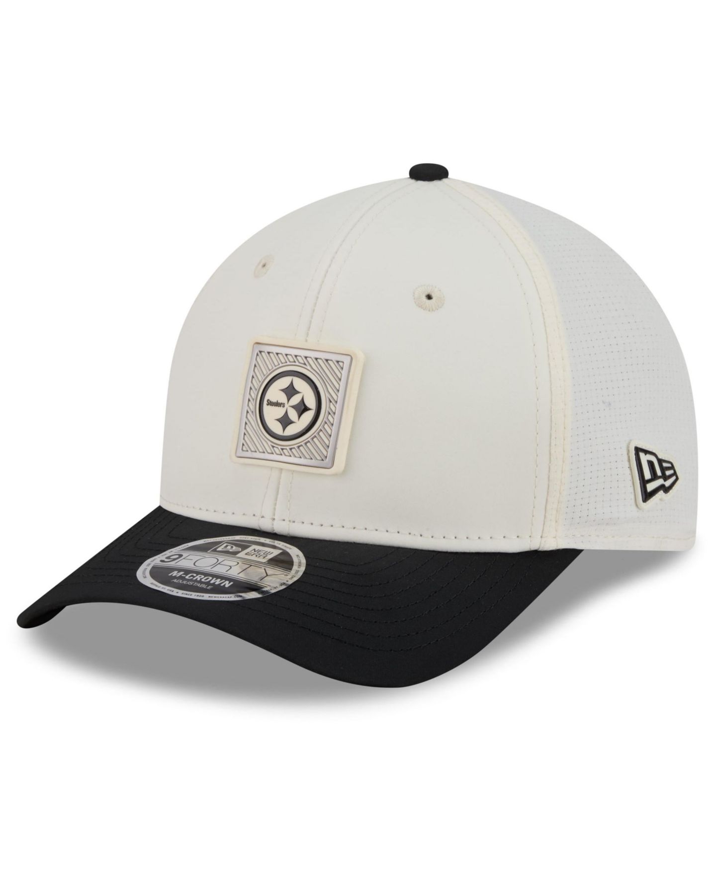 Детская кепка New Era Cream/Black Pittsburgh Steelers 2026 Training Camp 9FORTY M-Crown Adjustable Hat — фото 3