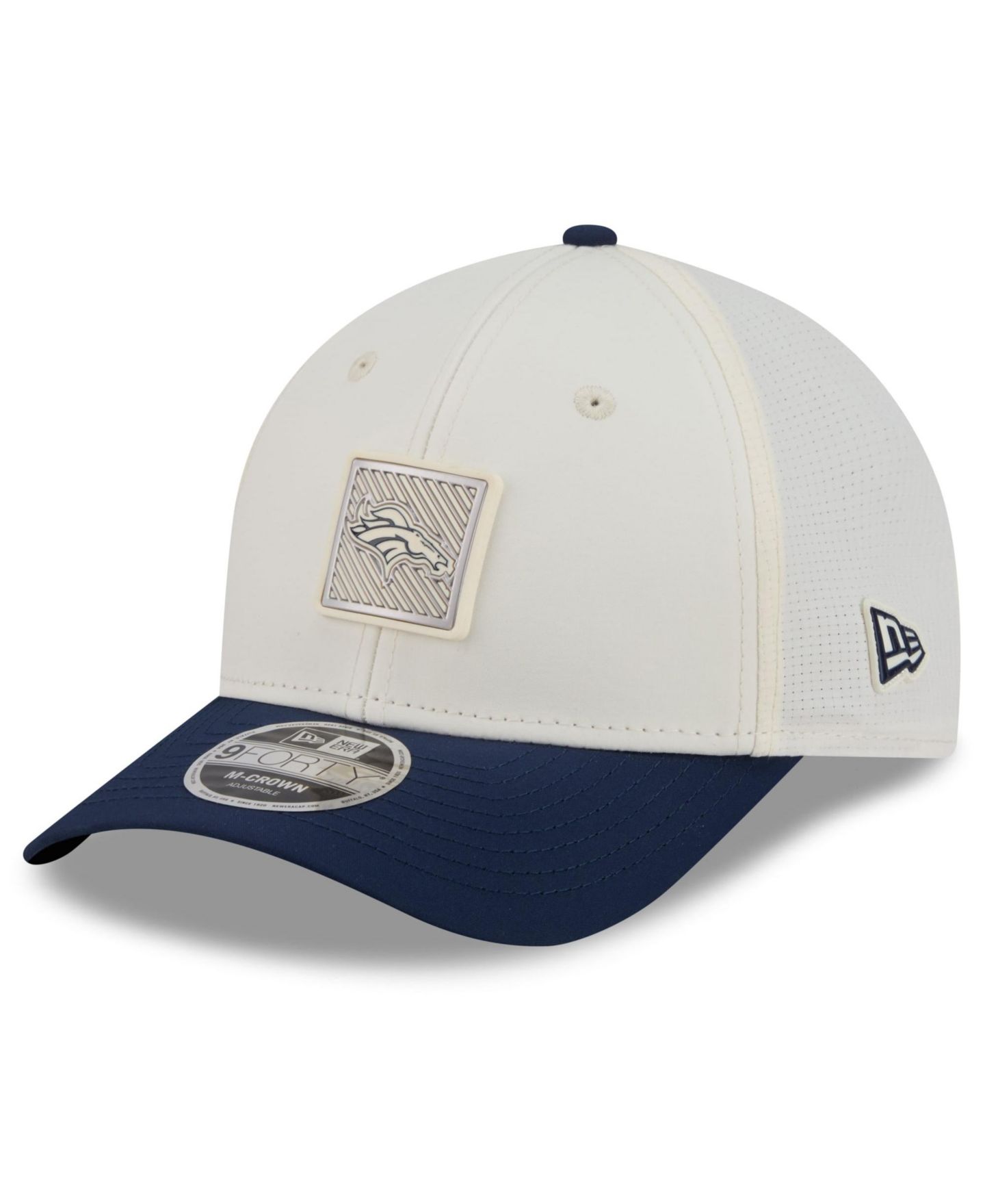 Детская кепка New Era Cream/Navy Denver Broncos 2026 Training Camp 9FORTY M-Crown Adjustable Hat — фото 3