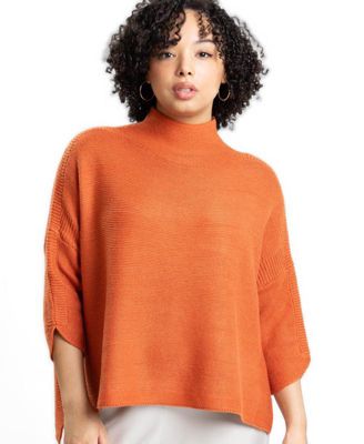 Women's Lori Turtleneck High-Low 3/4-Sleeve Sweater