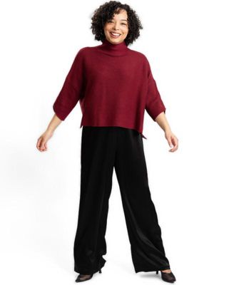 Women's Lori Turtleneck High-Low 3/4-Sleeve Sweater