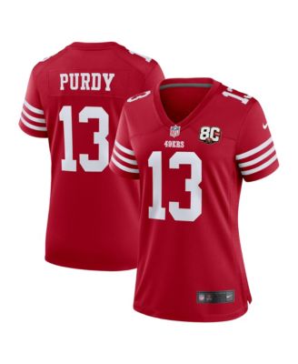 Women's Brock Purdy Scarlet San Francisco 49ers 80th Anniversary Game Jersey