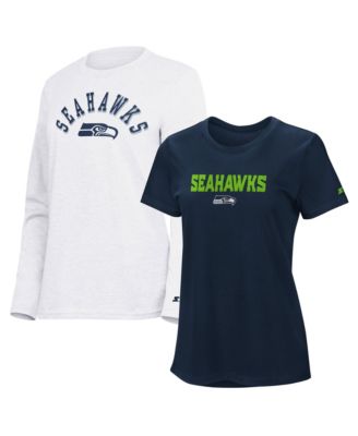 Women's  Navy/Ash New England Patriots Short Sleeve & Long Sleeve T-Shirt Combo Pack