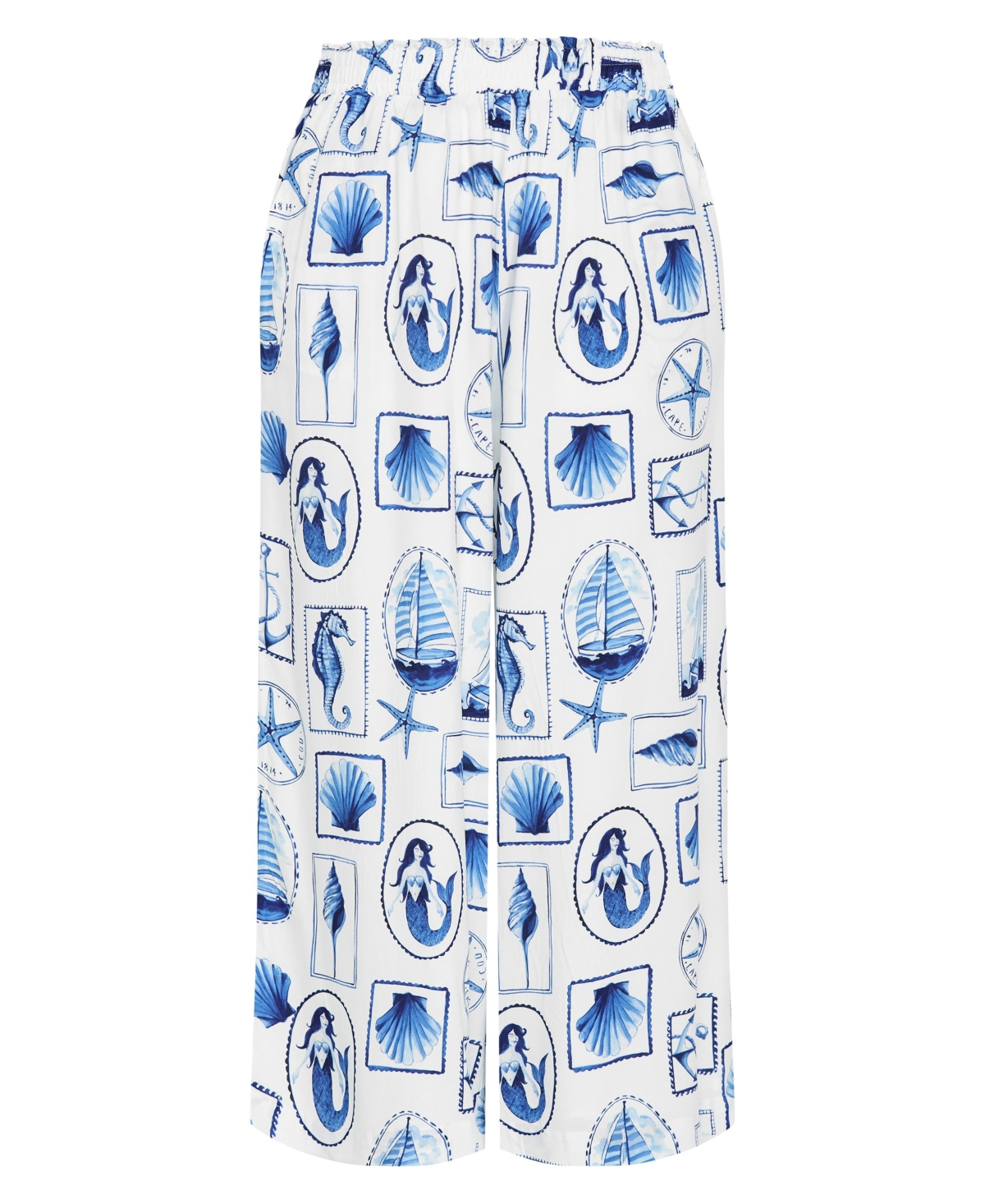 City Chic Plus Liana Amalfi Print High-Rise Wide-Leg Pants