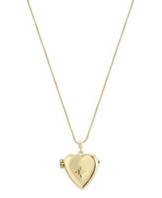 Women's Cubic Zirconia Heart Locket Necklace