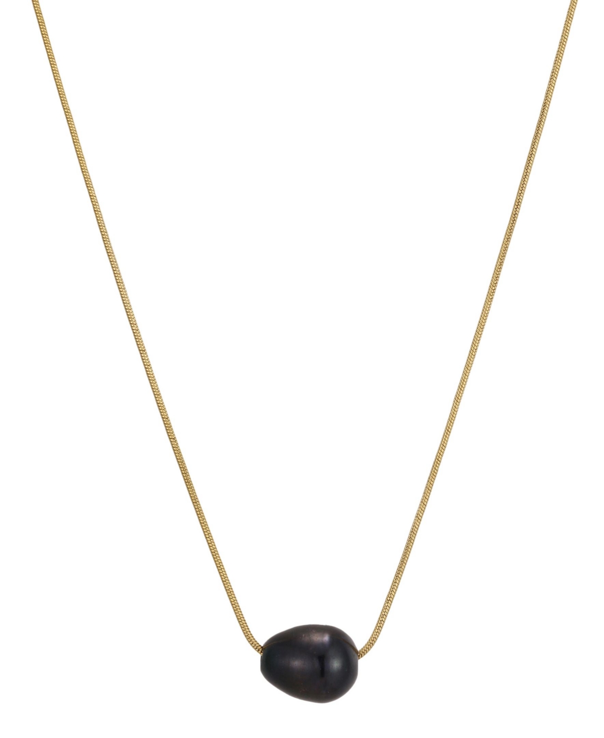 Adornia Natural Freshwater Pearl Gold-Tone Pendant Necklace - Black