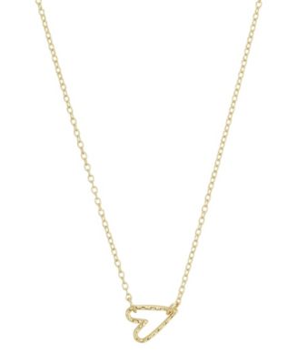 Gold-Tone Open Heart Pendant Necklace
