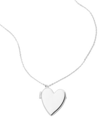 Silver-Tone Adjustable Heart Locket Necklace