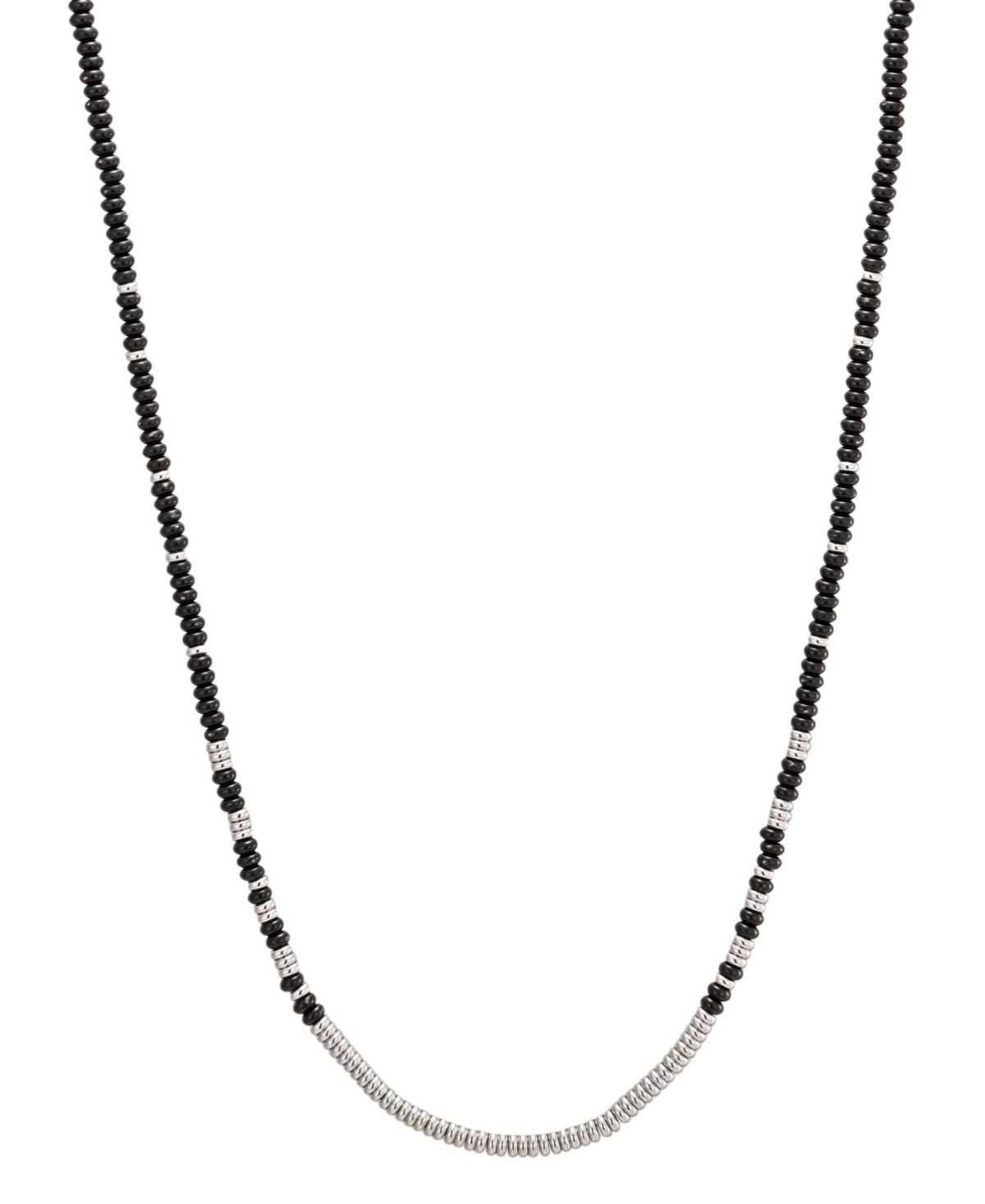 Adornia Men's Silver-Tone Beaded Glass Necklace