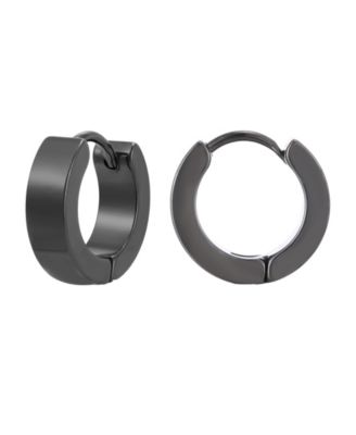 Men's Silver-Tone Stainless Steel Hoop Earrings