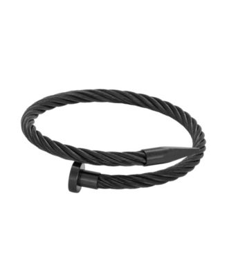 Men's Silver-Tone Stainless Steel Braided Cable Cuff Bracelet