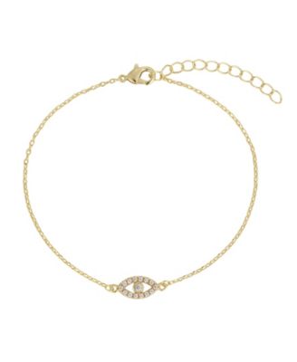 Women's Cubic Zirconia Gold-Tone Evil Eye Adjustable Bracelet