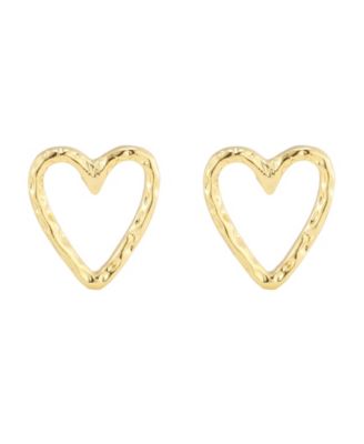 Silver-Tone Heart Nickel Free Studs