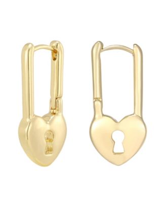 Padlock Hearts Small Hoop Earrings
