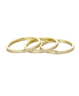 Cubic Zirconia Gold-Tone Stackable Eternity Set