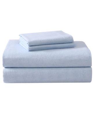 Solid Cotton Flannel 3-Piece Sheet Set, Twin
